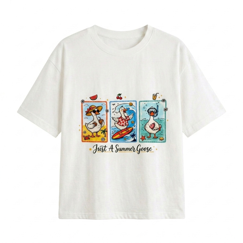 تیشرت باکسی زنانه مدل Goose 🦆