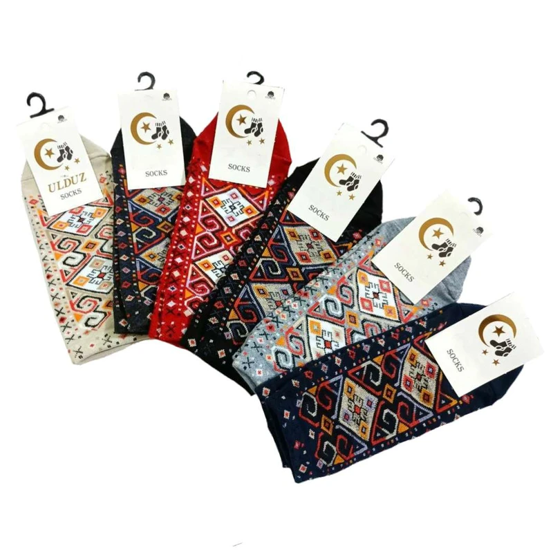 جوراب مدل گلیمی بسته 6 عددی