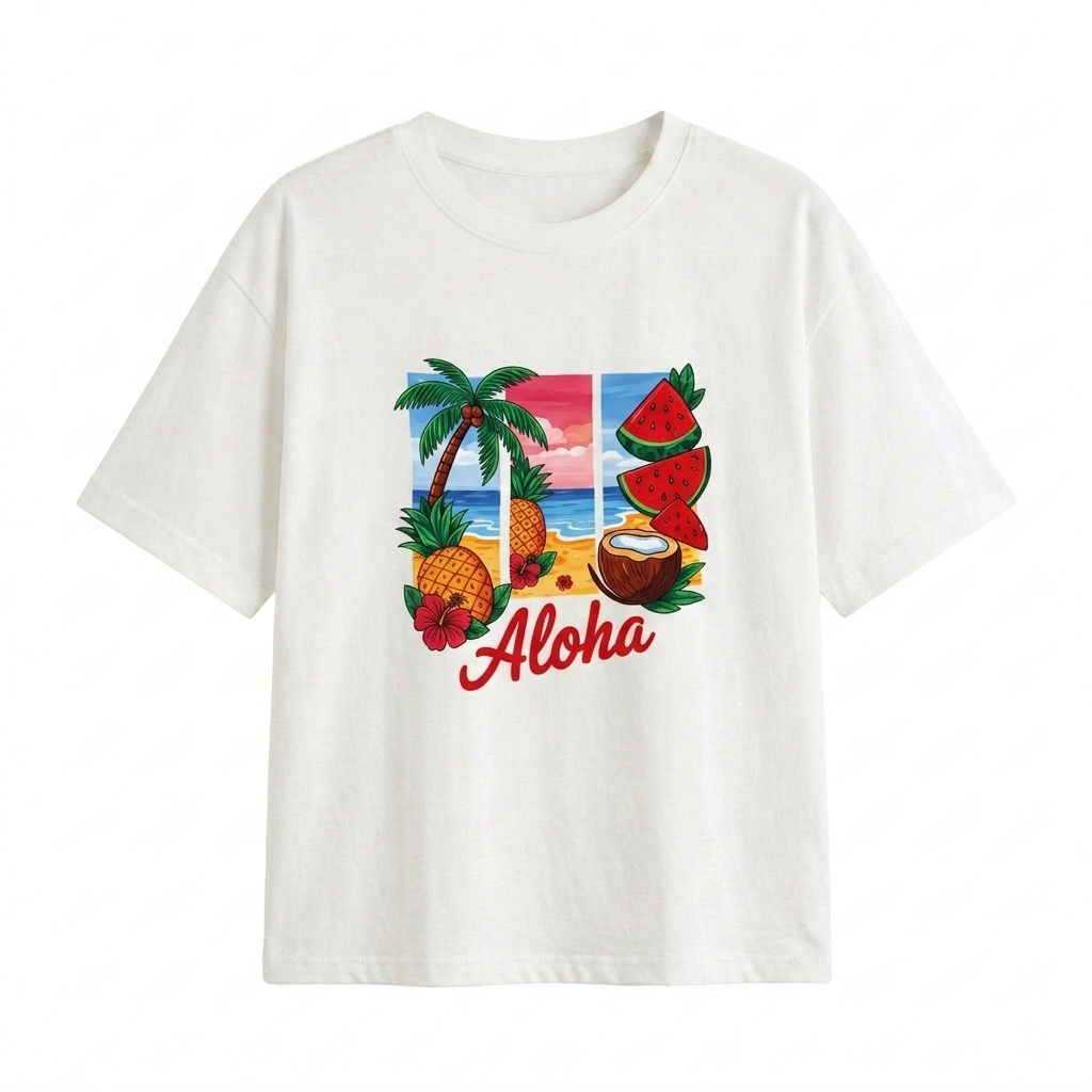 تیشرت باکسی زنانه مدل Aloha